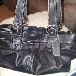 Coach Black Leather Tote Bag